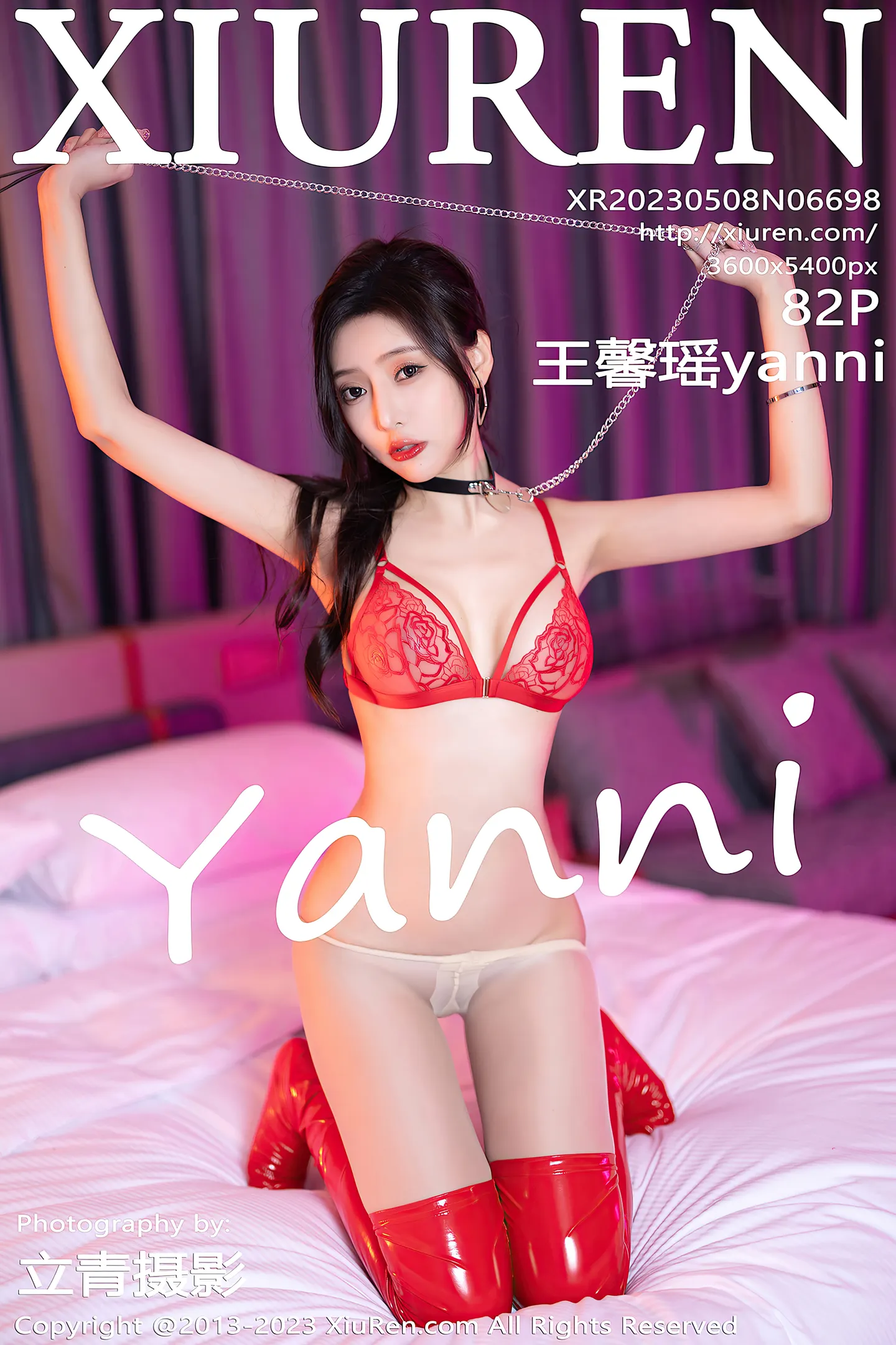 [XiuRen秀人网]No.6698_女神王馨瑶yanni红色皮质高叉连体衣半露红色蕾丝内衣诱惑写真82P-秀人网 - XiuRen.Space